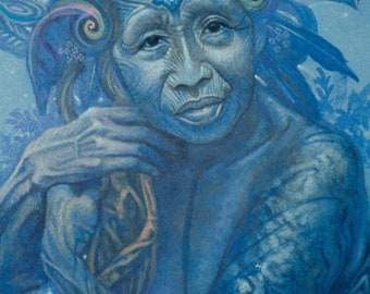 Madre – Lienzo visionario de Luis Tamani – Impresión de naturaleza psicodélica