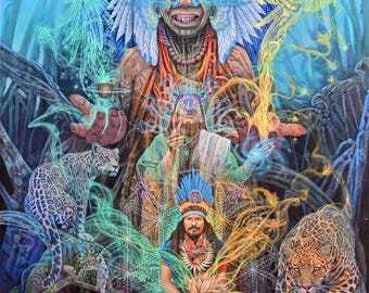 Medicina – Visionary Canvas Wall Art by Luis Tamani – Psychedelic Nature Print
