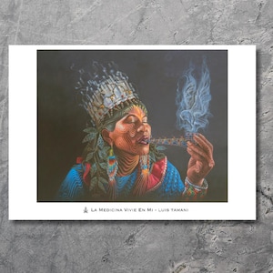 The Medicine Lives Within Me – Visionary Poster Print by Luis Tamani – Mystical Spiritual Art