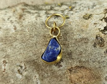 Handcrafted Brass Natural Stone Pendant Necklace: Boho  Charm