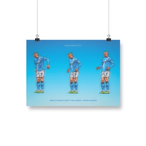 Erling Haaland, Robot, Manchester City Illustrated Poster