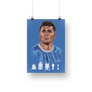 Rodri Manchester City Illustration Poster
