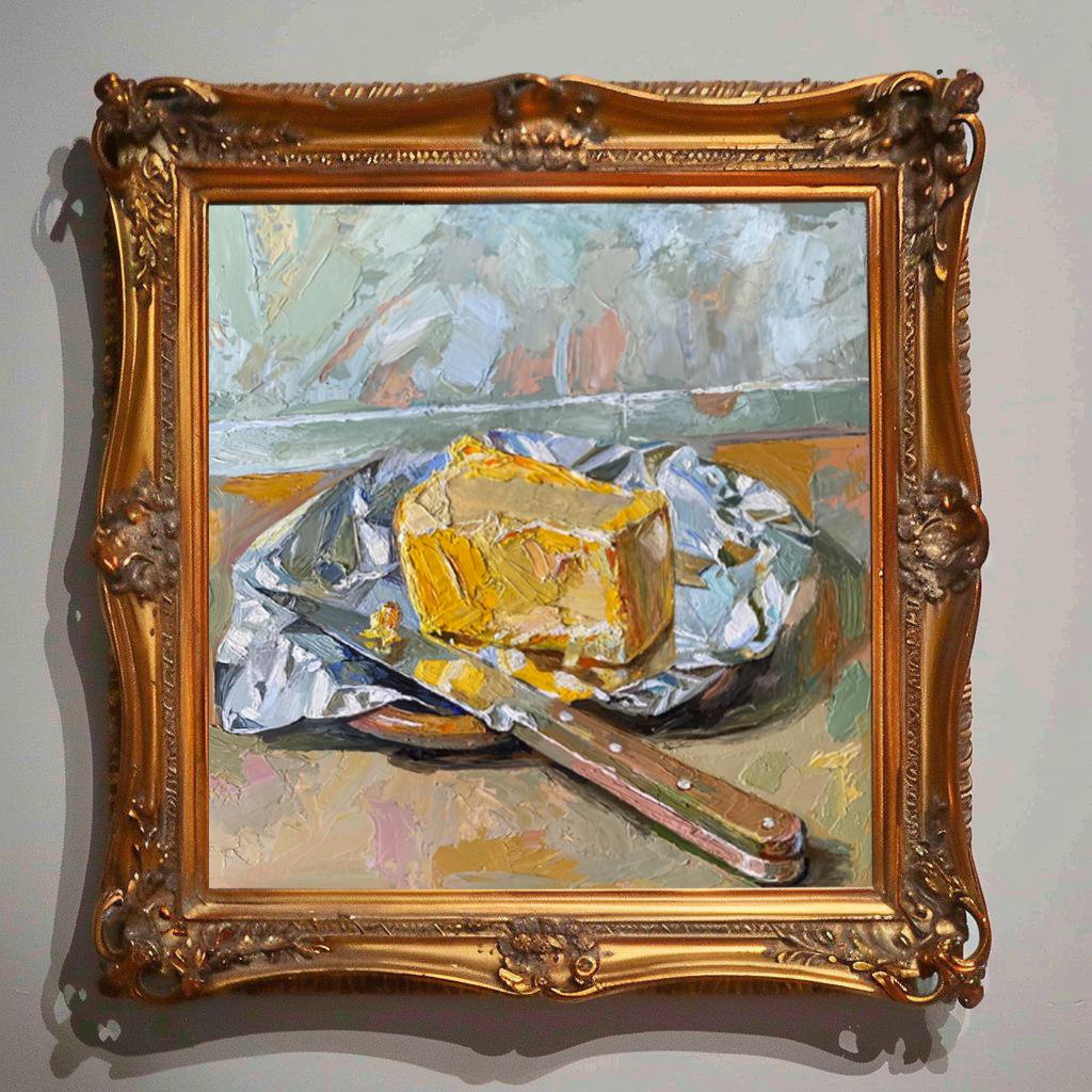 アイリッシュバター油絵：シルバーフォイルフードアート、印象派