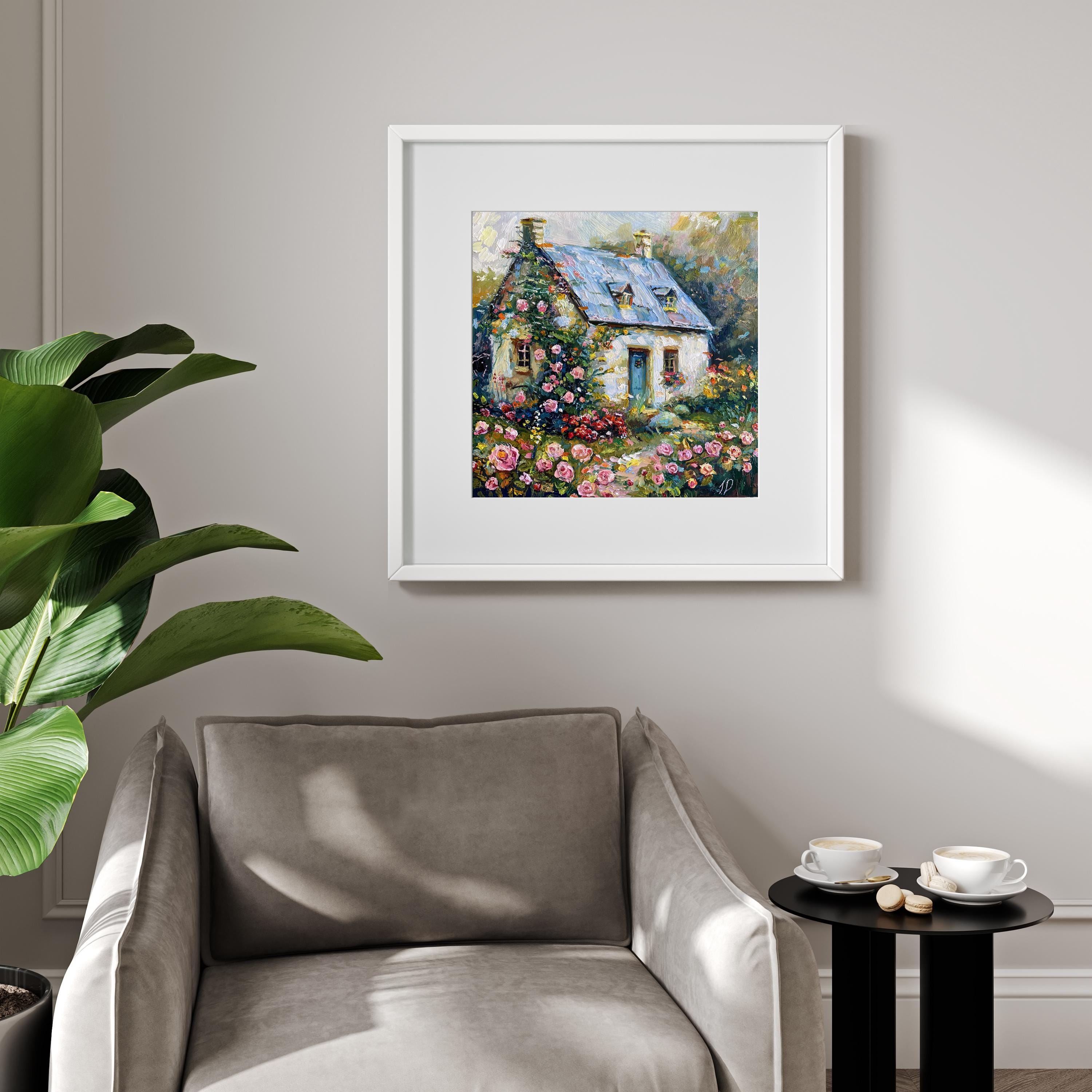 Cottage Garden Irish Blessing Photo Frame - Mother Of Pearl Grey 4x6 Tabletop Or Wall