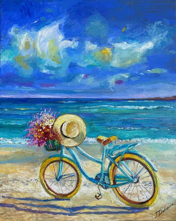 Bike oil painting hotsell