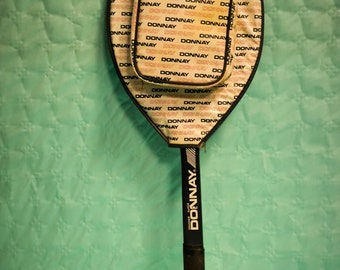 Vintage Donnay Bjorn Borg Tennis Racket Embroidered 