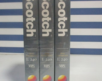 VHS Blank Cassettes K7 Scotch x 3 E 240 - 4 hours