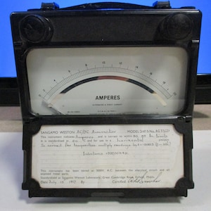Vintage Voltmeter Collectible Ammeter Metal Glass Measuring instruments Rare Sangamo weston