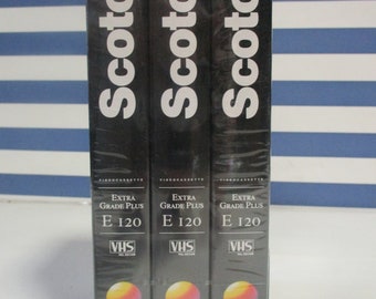 VHS Blank Cassettes K7 Scotch x 3 E120 - 2 hour