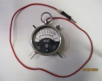 Vintage Pocket Voltmeter Collectible Rare Metal Glass Measuring instruments Rare