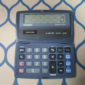 Casio SL-207TER Dual Leaf Euro & Tax Calculator