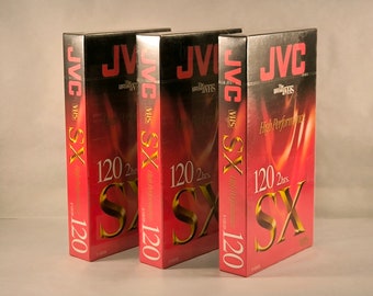 JVC E120 SX Blank VHS Cassettes x3