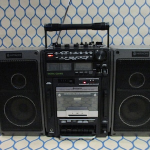 Hitachi Portable Stereo Radio Cassette Recorder TRK-9150E Vintage Rare