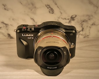 Panasonic Lumix Digital Camera With Samyang 7.5mm  F3 UMC Fish Eye Lens - 12.1 Megapixels.