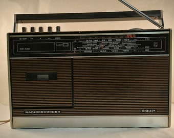 Vintage Philips Radio-Kassettenrecorder 1973