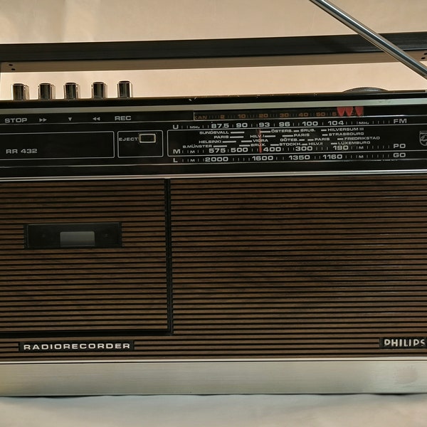 Vintage Philips Radio Cassette Recorder 1973