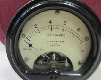 vintage Bakerlite Voltmeter Collectible Rare Metal Glass Instruments de mesure Rare