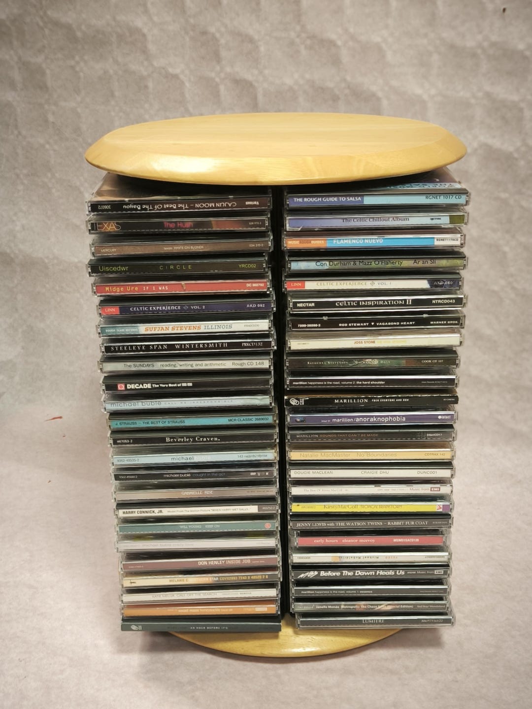 Vintage Compact Disc Storage Carousel Unit Wood - Etsy