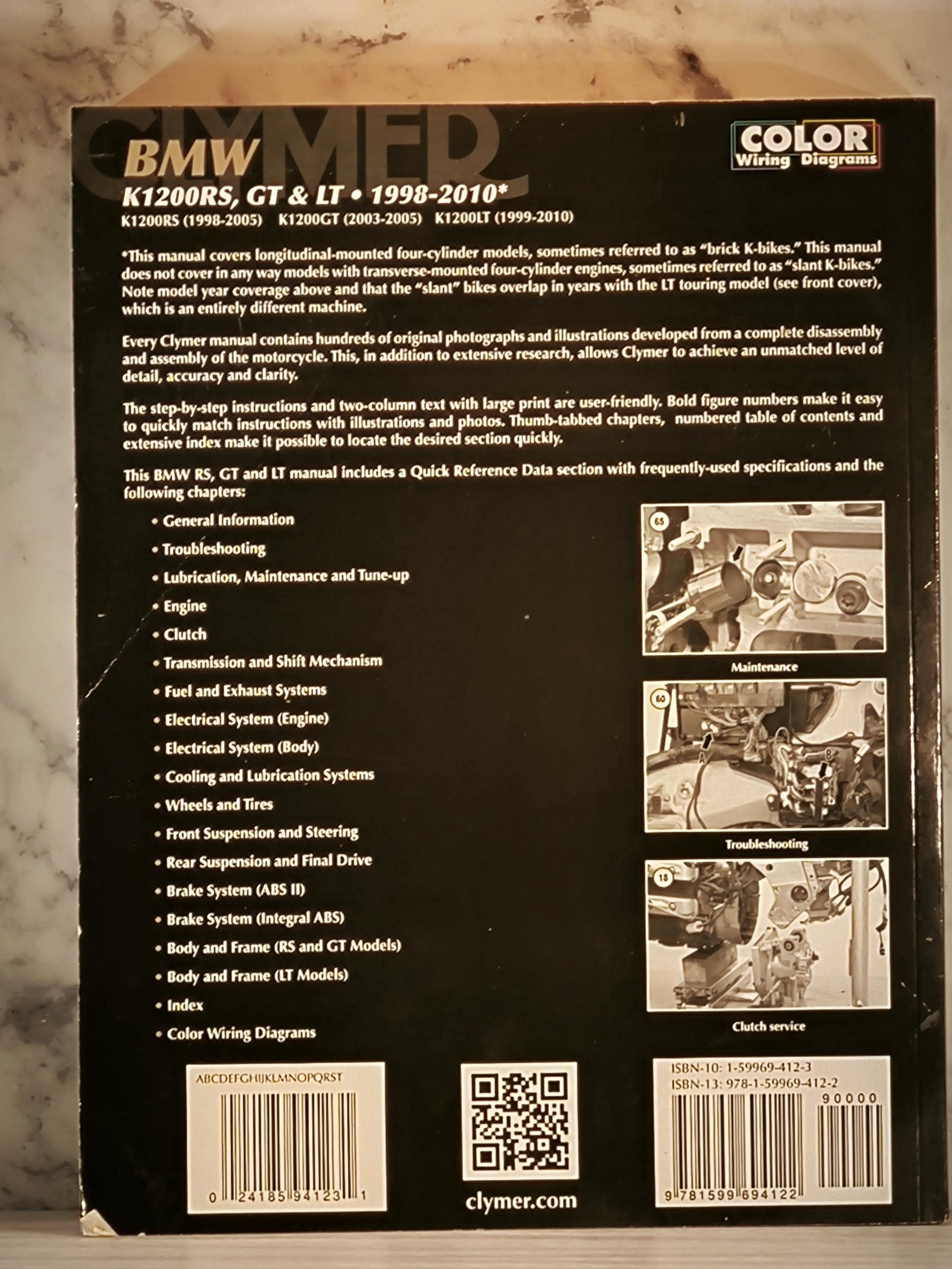 Manual de taller Clymer. Cubre los modelos BMW K1200RS (1998-2005