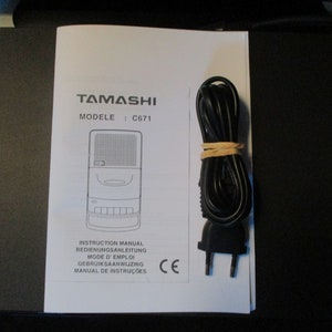 Tamashi Model C671 Instruction Manual and Power lead 220v
