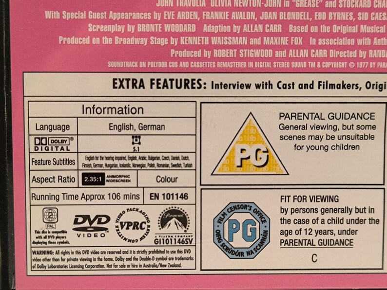 Grease Movie Age Rating