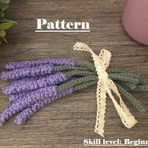 LAVENDER/purple flower crochet pattern- Digital PDF instant download