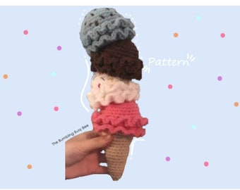 ICE CREAM CONE crochet pattern- Digital Pdf instant download