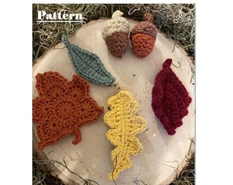 Patrón de crochet HOJAS DE OTOÑO - Descarga instantánea en PDF digital