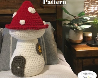 Wzór na pluszowego domku dla wróżek „MUSHROOM FAIRY HOUSE” – cyfrowy plik PDF do natychmiastowego pobrania