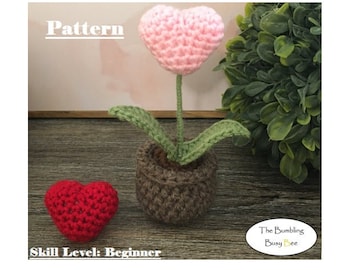 HEART PLANT crochet pattern- Digital pdf instant download