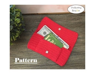 FULLY FUNCTIONAL WALLET (Bill/Money Pocket and Card Holder Pocket) crochet pattern - Digital Pdf instant download