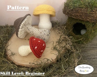 Padrão de crochê MUSHROOMS - Download instantâneo em PDF digital