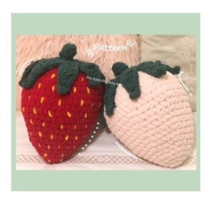LARGE STRAWBERRY PLUSH crochet pattern- Digital pdf instant download