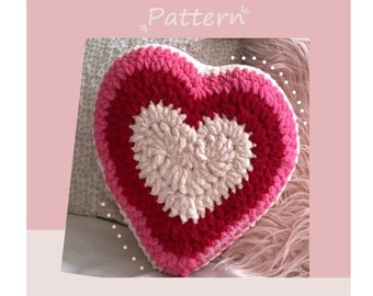 HEART PILLOW crochet pattern- Digital pdf instant download