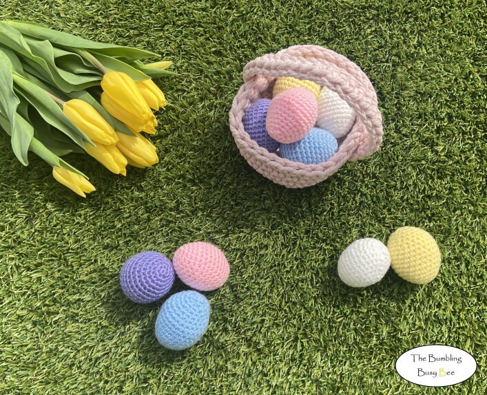 EASTER EGGS and BASKET Crochet Pattern - Digital Pdf Instant Download ...