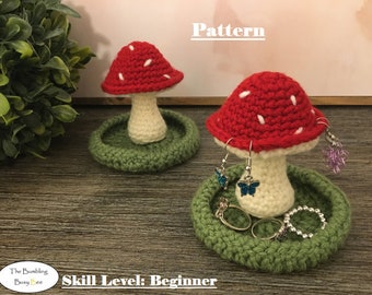 MUSHROOM JEWELRY HOLDER crochet pattern- Digital Pdf instant download