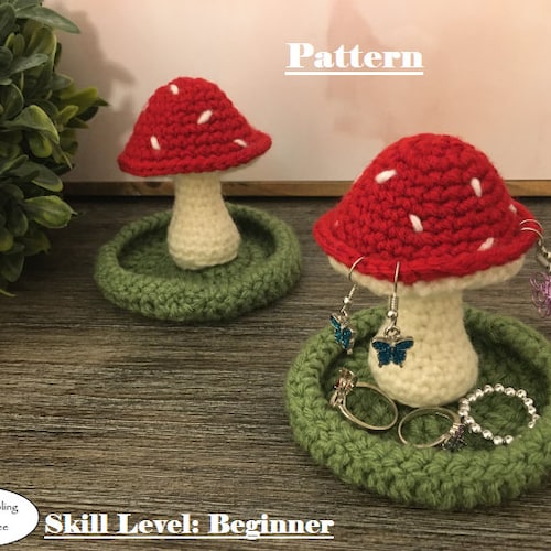 MUSHROOM JEWELRY HOLDER Crochet Pattern Digital Pdf Instant Etsy