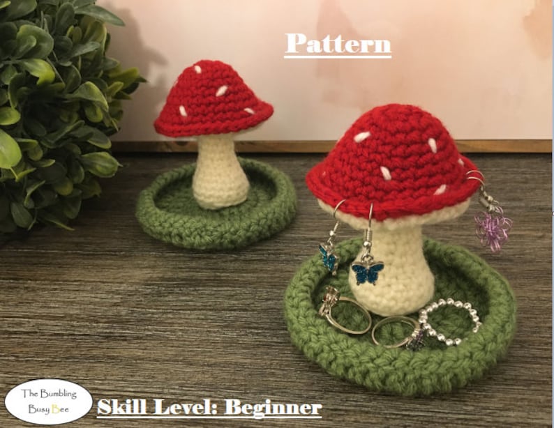 MUSHROOM JEWELRY HOLDER Crochet Pattern Digital Pdf Instant Etsy