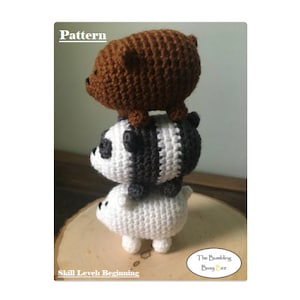 WE BARE BEARS (stapelbar) Häkelanleitung- Digital pdf sofortiger Download