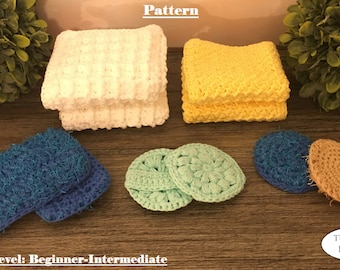 WASHCLOTH/DISHCLOTH and SCRUBBY Bundle crochet pattern- Digital Pdf instant download