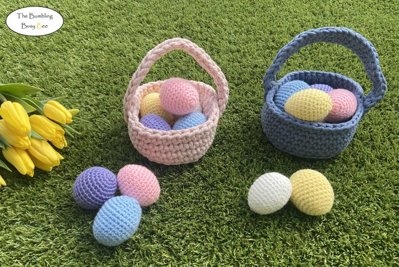 EASTER EGGS and BASKET Crochet Pattern - Digital Pdf Instant Download ...
