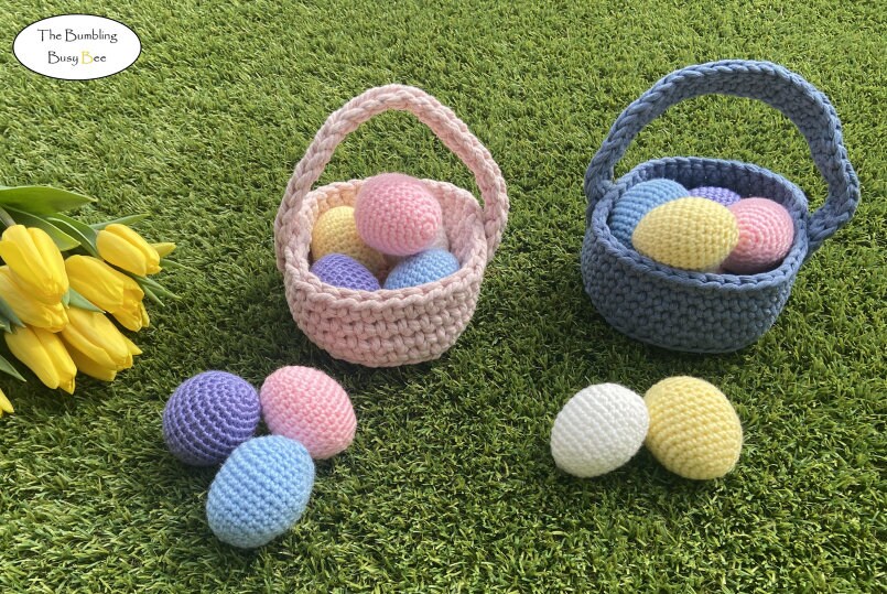 EASTER EGGS and BASKET Crochet Pattern - Digital Pdf Instant Download ...
