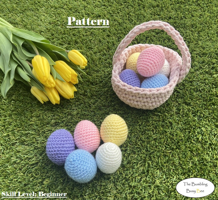 EASTER EGGS and BASKET Crochet Pattern - Digital Pdf Instant Download ...