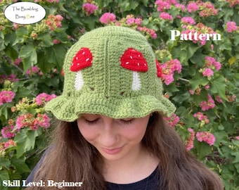 MUSHROOM BUCKET HAT crochet pattern- Digital pdf instant download