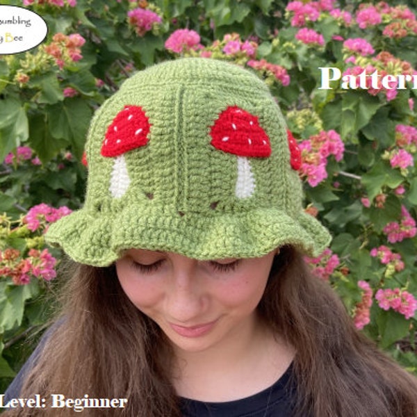 MUSHROOM BUCKET HAT crochet pattern- Digital pdf instant download