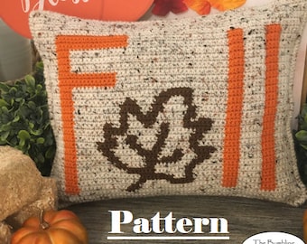 FALL LEAF PILLOW (12X16) crochet pattern- Digital pdf instant download