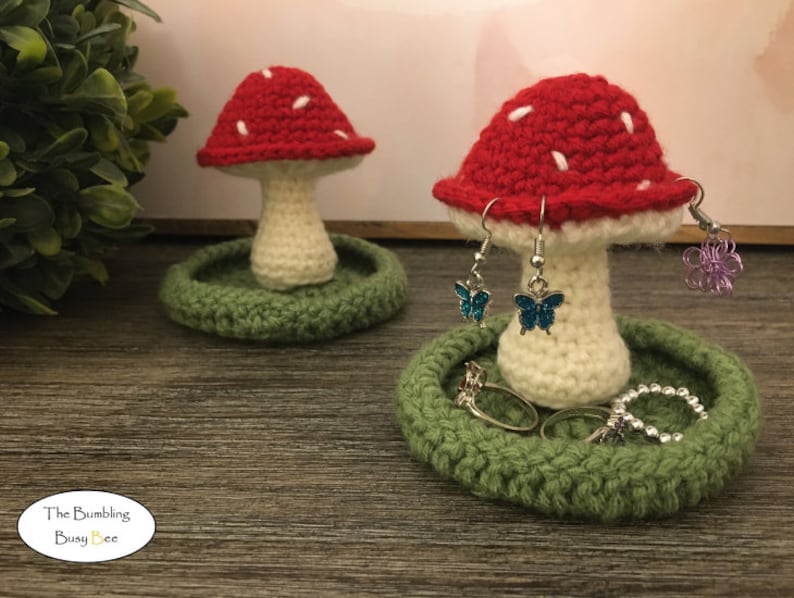 MUSHROOM JEWELRY HOLDER Crochet Pattern Digital Pdf Instant Etsy