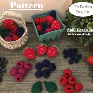 BERRY BUNDLE crochet pattern (including basket)- Digital PDF instant download