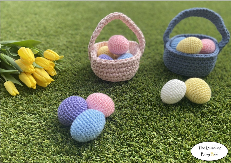 EASTER EGGS and BASKET Crochet Pattern - Digital Pdf Instant Download ...