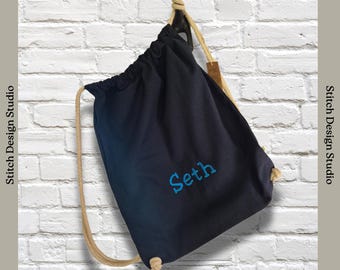 Personalised Drawstring Bag: Embroidered Gym bag